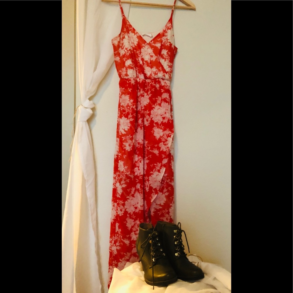 Lush red high low dress
